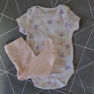 Chick Pea White Baby Onesie With Footed Pants